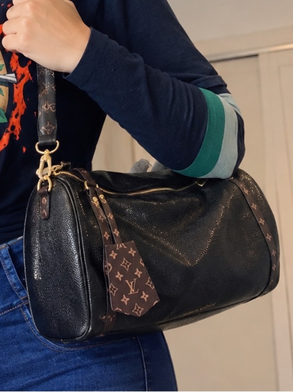 Fashion speedy Dark Brown Duffel with Monogram Trim